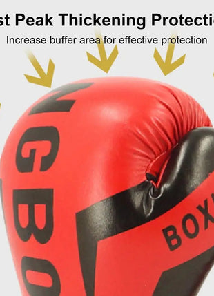 1 Pair Punching Training Workout Fight Exercise Mitts Kids Leather Boxing Gloves Kids Children Train Gym Glove Hand Protector - www.AmBreak.com - 