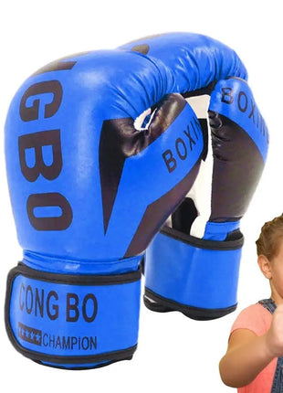 1 Pair Punching Training Workout Fight Exercise Mitts Kids Leather Boxing Gloves Kids Children Train Gym Glove Hand Protector - www.AmBreak.com - 