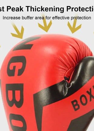 1 Pair Punching Training Workout Fight Exercise Mitts Kids Leather Boxing Gloves Kids Children Train Gym Glove Hand Protector - www.AmBreak.com - 