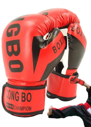 1 Pair Punching Training Workout Fight Exercise Mitts Kids Leather Boxing Gloves Kids Children Train Gym Glove Hand Protector - www.AmBreak.com - 