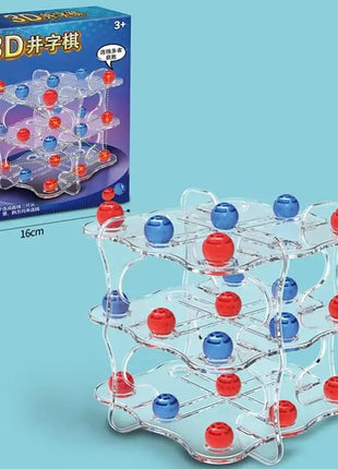 1 Set Interactive Chess Board Game Toy 3D TIC - TAC - TOE Game Easy To Play Educational Toys Squares Strategy Table Games - www.AmBreak.com - 