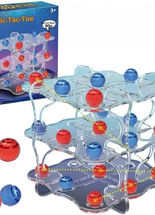 1 Set Interactive Chess Board Game Toy 3D TIC - TAC - TOE Game Easy To Play Educational Toys Squares Strategy Table Games - www.AmBreak.com - 