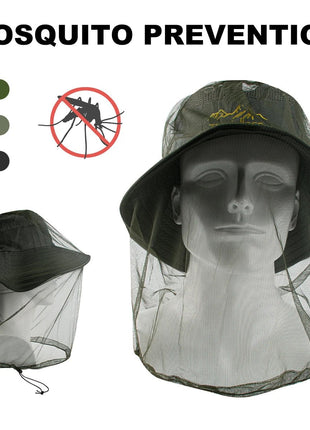 1Pc Ultra Large & Long Extra Fine Holes Mesh Soft Durable Fly Screen Premium Mosquito Insect Head Net Face Protector Camping Cap - www.AmBreak.com - 