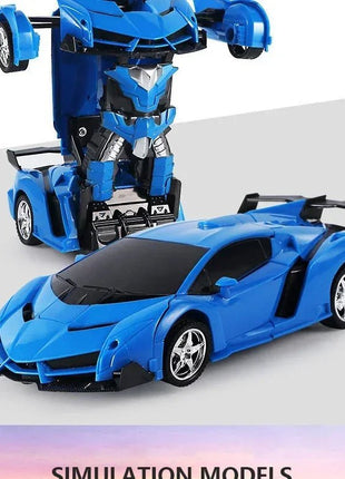 2 - in - 1 RC Transforming Robot Car Toy – Mini Remote Control Deformation Vehicle with Lights & Sound, Gift for Boys Kids 4 - 10 - www.AmBreak.com - 