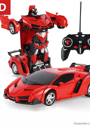 2 - in - 1 RC Transforming Robot Car Toy – Mini Remote Control Deformation Vehicle with Lights & Sound, Gift for Boys Kids 4 - 10 - www.AmBreak.com - 