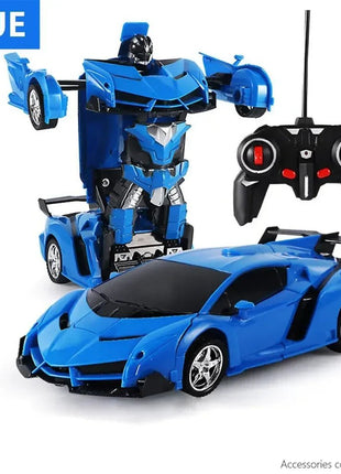 2 - in - 1 RC Transforming Robot Car Toy – Mini Remote Control Deformation Vehicle with Lights & Sound, Gift for Boys Kids 4 - 10 - www.AmBreak.com - 