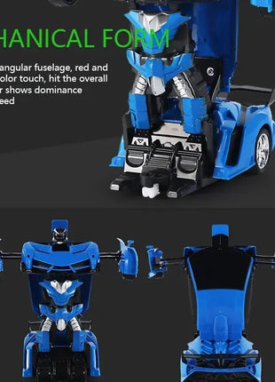 2 - in - 1 RC Transforming Robot Car Toy – Mini Remote Control Deformation Vehicle with Lights & Sound, Gift for Boys Kids 4 - 10 - www.AmBreak.com - 