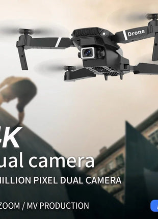 2025 E88 Pro WiFi FPV Drone - Single/Dual 4K/1080P Camera, Wide - Angle HD, Altitude Hold, Foldable Quadcopter RC Helicopter Toy - www.AmBreak.com - 