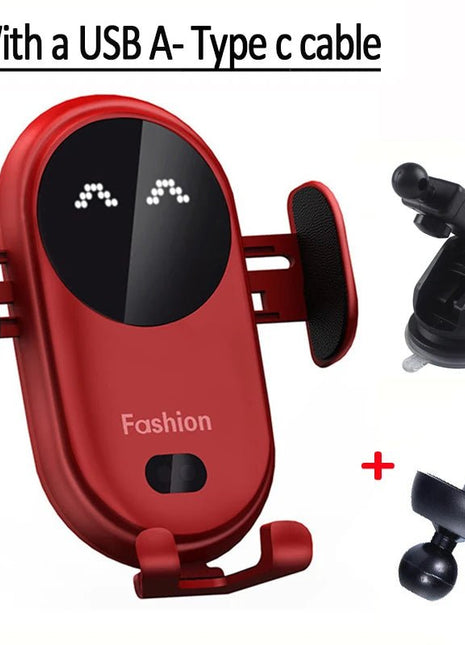 30W Wireless Charger Car Mount for Air Vent Mount Car Phone Holder Rotating Intelligent Infrared Fast Wireless Charging Charger - www.AmBreak.com - 