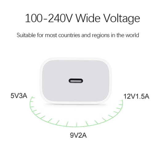 2024 20W USB-C Fast Charger PD Adapter Cable For iPhone 14/13/12/11 XR