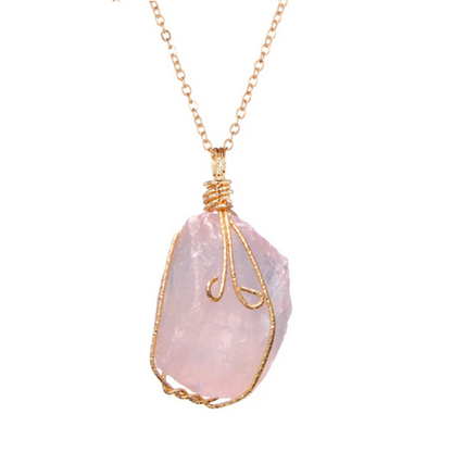 Natural Gemstone Necklace Chakra Stone Pendant Energy Healing Crystal