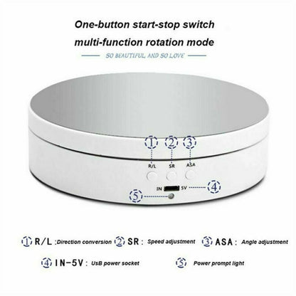 360° Electric Motorized Rotating Display Stand Jewelry Photography