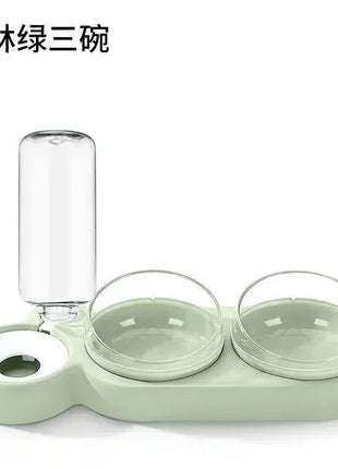 Pet Cat Food Bowl, Splash - proof Water, Three Bowl Neck Protection, Automatic Feeder, Water Storage Dispenser, Pet Dog Feeder www.AmBreak.com