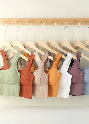 Breathable Sports Bra Anti-Sweat Fitness Top Women Seamless Yoga Bra Shockproof Crop Top Push Up Sport Bra Gym Workout Top www.AmBreak.com