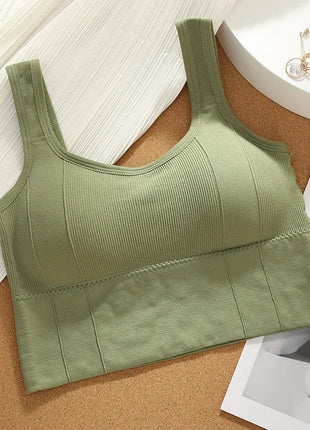 Breathable Sports Bra Anti-Sweat Fitness Top Women Seamless Yoga Bra Shockproof Crop Top Push Up Sport Bra Gym Workout Top www.AmBreak.com