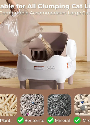 Automatic Smart APP Cat Litter Box Self Cleaning Fully Enclosed Cat Litter Box Pet Toilet Litter Tray with Free Gift Purifier www.AmBreak.com