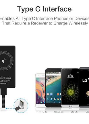 Wireless Charger Receiver Support Type C Micro USB Fast Wireless Charging Adapter For iPhone 5 6 7 Android phone Wireless Charge www.AmBreak.com