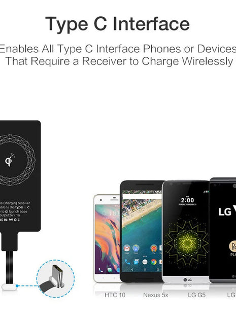 Wireless Charger Receiver Support Type C Micro USB Fast Wireless Charging Adapter For iPhone 5 6 7 Android phone Wireless Charge www.AmBreak.com