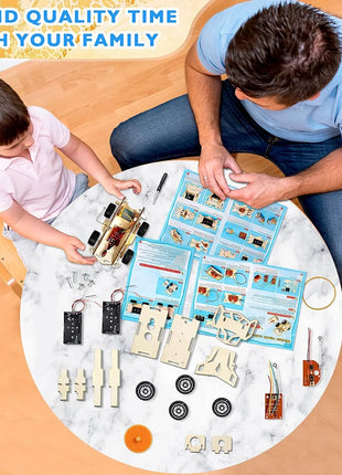 DIY Wooden Remote Control Car Wooden Four Wheel Drive Racing Assembling Science Experiment Kits KIDS STEM Educational Toy