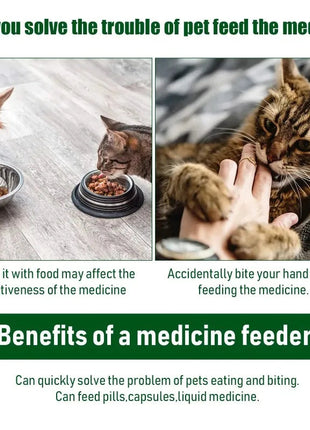 Pet Medication Dispenser, Pressing Feeding Stick for Cats and Dogs, Eating Pills, Pills, Medication Artifacts, Pet Sickness Care www.AmBreak.com