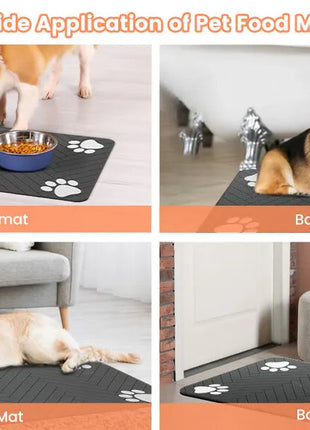 Pet Feeding Mat-Absorbent Pet Placemat for Food and Water Bowl, with Waterproof Rubber Backing, Quick Dry Water Mat for Dog Cat www.AmBreak.com