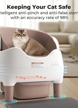 Automatic Smart APP Cat Litter Box Self Cleaning Fully Enclosed Cat Litter Box Pet Toilet Litter Tray with Free Gift Purifier www.AmBreak.com
