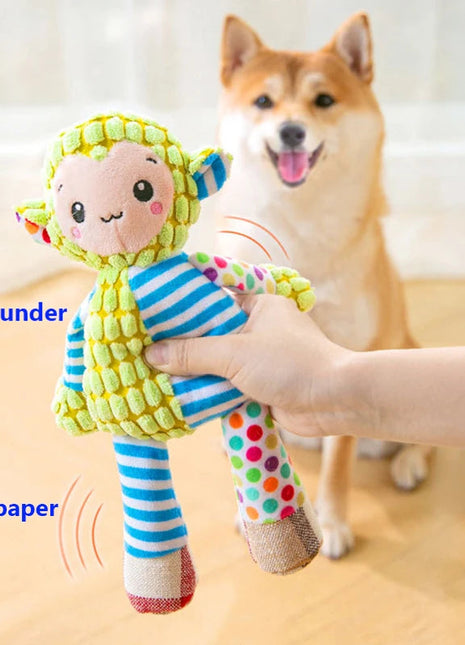 Pet Plush Toy Cat Dog Puzzle Toy Cute Animals Bite Resistant Interactive Squeaky Pet Dog Teeth Cleaning Chew Toy Pet Supplies www.AmBreak.com