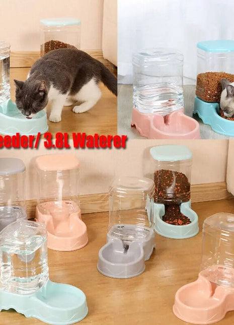 3.8L PP material Pet feeder Pet Water Fountain Drink Bowl Automatic Pet Feeder Large Cat Dog Food Dispenser www.AmBreak.com