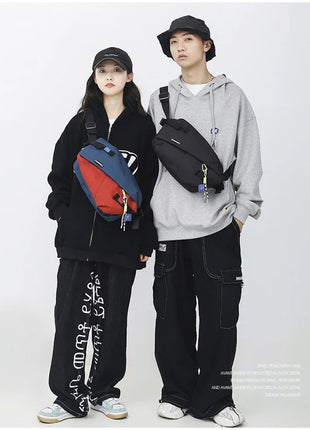 High Quality Nylon Panelled Waist Packs 2024 New Brand Unisex Chest Pack Casual Outdoor Travel Crossbody Bag Men Wasit Belt Bags www.AmBreak.com