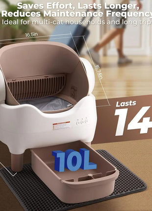 Automatic Smart APP Cat Litter Box Self Cleaning Fully Enclosed Cat Litter Box Pet Toilet Litter Tray with Free Gift Purifier www.AmBreak.com