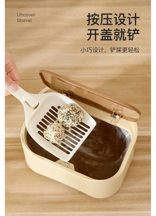 Cat litter bin specialized garbage bag forshoveling feces cat litter companioncat feces bin presstypefeces cleaning toolsupplies www.AmBreak.com