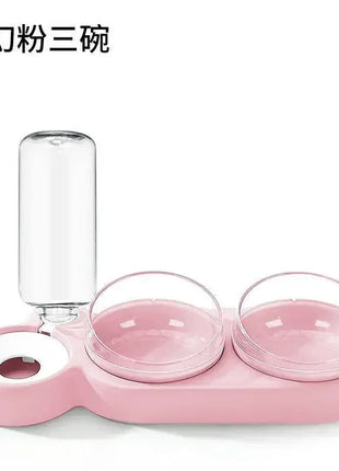 Pet Cat Food Bowl, Splash - proof Water, Three Bowl Neck Protection, Automatic Feeder, Water Storage Dispenser, Pet Dog Feeder www.AmBreak.com