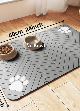 Pet Feeding Mat-Absorbent Pet Placemat for Food and Water Bowl, with Waterproof Rubber Backing, Quick Dry Water Mat for Dog Cat www.AmBreak.com