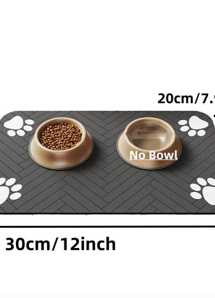 Pet Feeding Mat-Absorbent Pet Placemat for Food and Water Bowl, with Waterproof Rubber Backing, Quick Dry Water Mat for Dog Cat www.AmBreak.com