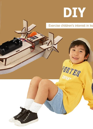 DIY Science Toys Children Educational STEM Projects Kits 3D Assemble Car Boat Model Wood Puzzle Toy Scientific Experiment Kit