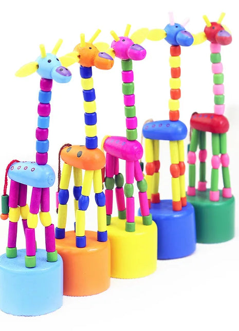 Montessori Toys Educational Wooden Toys for Children Early Learning Exercise Baby Fingers Flexible Materials Giraffe Toy Gifts