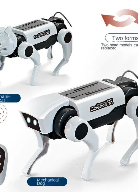 Rc Robot Children's Remote Control Mechanical Dog Toy Science Teaching Diy Assembling Model Electric Set Toys for Boys Kids Gift