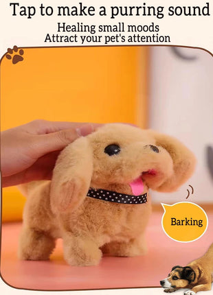 Pet Companion Battery Operated Toy Plush puppy pet electronic interactive toy  walking barking wagging tail Simulation puppy www.AmBreak.com
