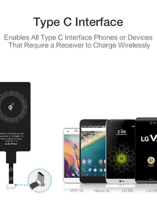 Wireless Charger Receiver Support Type C Micro USB Fast Wireless Charging Adapter For iPhone 5 6 7 Android phone Wireless Charge www.AmBreak.com