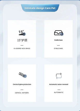 Pet Bowls With Water Feeder, 3 In 1 Ear Design Tilted Cat Water And Food Bowl Set With Gravity Water Bottle For Neck Protection