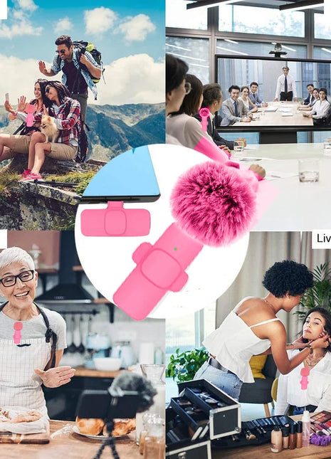 New Wireless Lavalier Microphone Portable Audio Video Recording Mini Microphone for iPhone Android PC Camera Live Gaming Phone