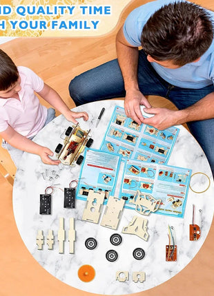 DIY Wooden Remote Control Car Wooden Four Wheel Drive Racing Assembling Science Experiment Kits KIDS STEM Educational Toy
