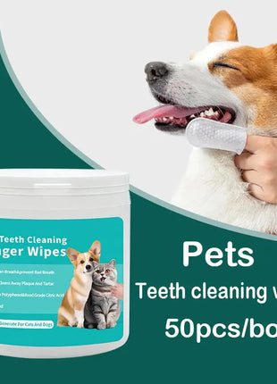 Pet cleaning products Disposable finger toothbrush Pet teeth cleaning finger covers wet wipes  Dog and cat oral cleaning