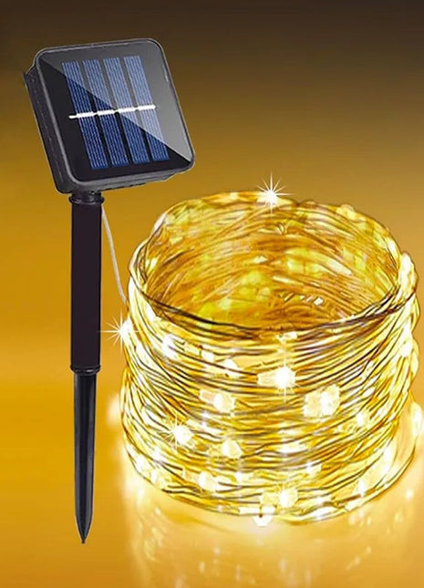 Fairy Lights Solar Garden Lights String Lights with 8 Modes Waterproof Wire Lights for Patio Yard Trees Christmas Party www.AmBreak.com
