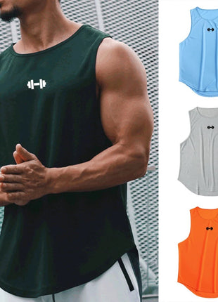 Summer Men's Gym Tank Top Fitness Training Clothing Quick-drying Loose Bodybuilding Sleeveless Shirt Men Fashion Basketball Vest www.AmBreak.com