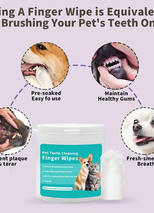 Pet cleaning products Disposable finger toothbrush Pet teeth cleaning finger covers wet wipes  Dog and cat oral cleaning