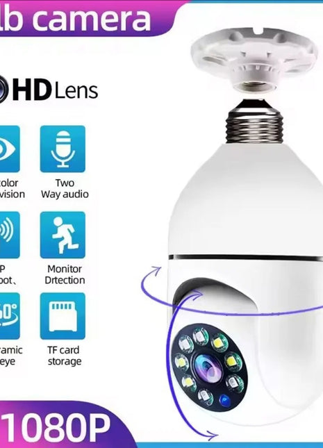 Bulb E27 Surveillance Camera Full Color Night Vision Automatic Human Tracking Zoom Indoor Security Monitor Wifi Miini IP Camera