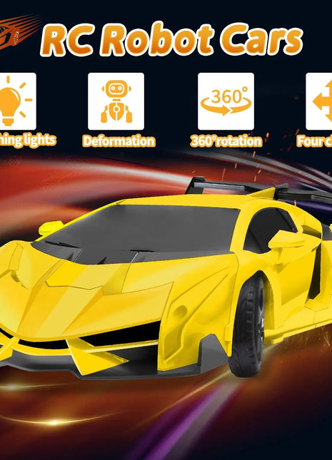 2-in-1 RC Transforming Robot Car Toy – Mini Remote Control Deformation Vehicle with Lights & Sound, Gift for Boys Kids 4-10