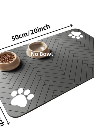Pet Feeding Mat-Absorbent Pet Placemat for Food and Water Bowl, with Waterproof Rubber Backing, Quick Dry Water Mat for Dog Cat www.AmBreak.com