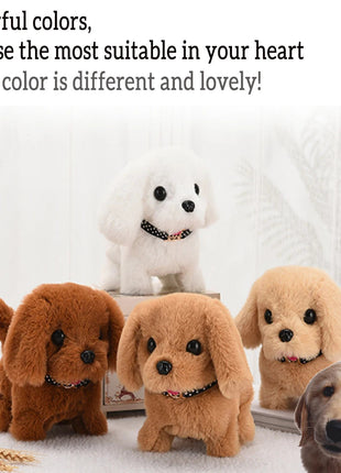 Pet Companion Battery Operated Toy Plush puppy pet electronic interactive toy  walking barking wagging tail Simulation puppy www.AmBreak.com